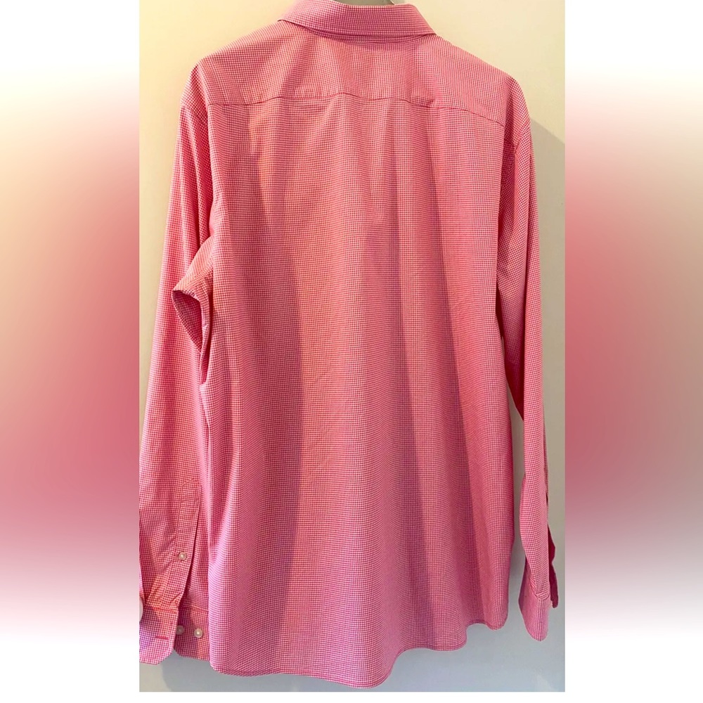 Banana Republic Collared Shirt Mens Slim Fit Pink White Check Long Sleeve Sz XL - Picture 5 of 5